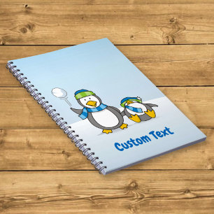 Schneeballwerfende Pinguine Notizblock