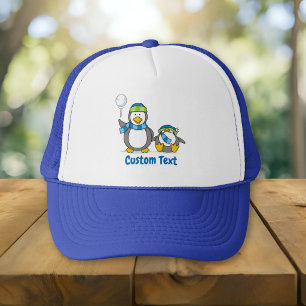 Schneeballwerfende Pinguine Trucker-Mütze Truckerkappe