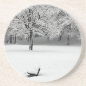 Schneebank und Bäume Getränkeuntersetzer (Vorne)