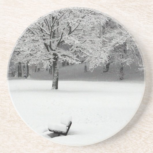 Schneebank und Bäume Getränkeuntersetzer (Vorne)