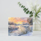 Schneebanken der Wasserfarbe Havel Havelland Postkarte (Stehend Vorderseite)