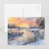 Schneebanken der Wasserfarbe Havel Havelland Postkarte (Vorne/Hinten)