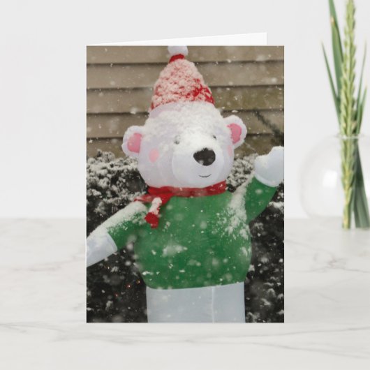 Schneebär Feiertagskarte (Vorderseite)