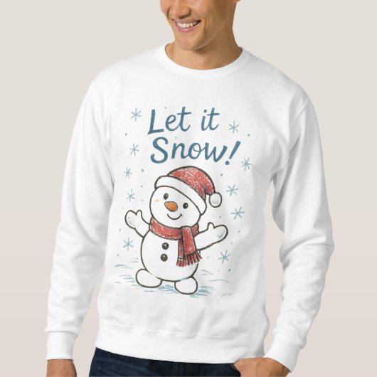 Schneebär Schneemann in Weihnachtsmannmütze Sweatshirt (Vorderseite)