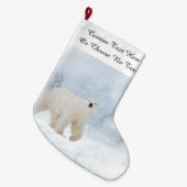 Schneebär Winterwald Winterschneewald Großer Weihnachtsstrumpf (Vorderansicht (hängend))