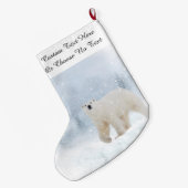 Schneebär Winterwald Winterschneewald Großer Weihnachtsstrumpf (Rückseite (Hängend))