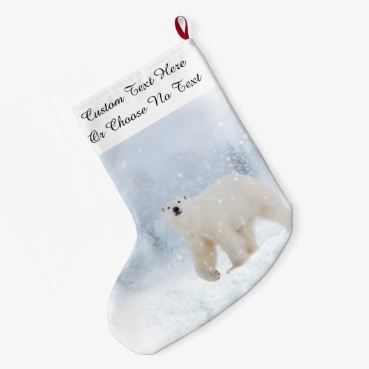 Schneebär Winterwald Winterschneewald Großer Weihnachtsstrumpf (Rückseite (Hängend))