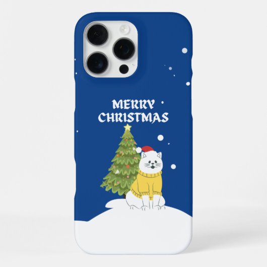 Schneebärtchen – Fröhliche Weihnachtskatze iPhone Hülle (Rückseite)