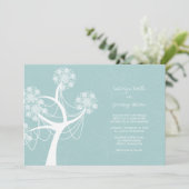 Schneebaum-Blume Lights Winterhochzeit Einladung (Stehend Vorderseite)