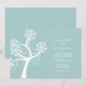 Schneebaum-Blume Lights Winterhochzeit Einladung (Vorne/Hinten)