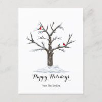 Schneebaum und Rote Vögel Weihnachtsfest