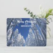 Schneebaume aus Minnesota Fotovorlage Feiertagskarte (Stehend Vorderseite)