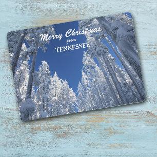 Schneebäume aus Tennessee-Fotovorlage Feiertagskarte