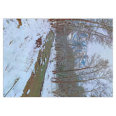 Schneebaume, Creek Forest Mountain Winterlandschaf Tischdecke (Vorderseite (Horizontal))
