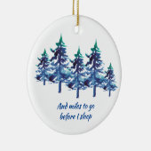 Schneebaume handIllustrierte Poesie Keramik Ornament (Rechts)