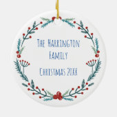 Schneebaume handIllustrierte Poesie Keramik Ornament (Hinten)