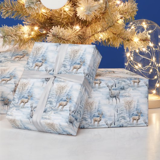 Schneebäume Hirsche Geschenkpapier (Feiertage)