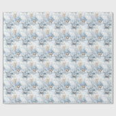 Schneebäume Hirsche Geschenkpapier (Flach)