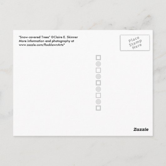 Schneebäume: Horizontal Postkarte (Rückseite)