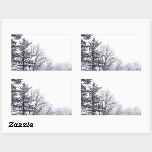 Schneebäume: Horizontal Rechteckiger Aufkleber (Blatt)