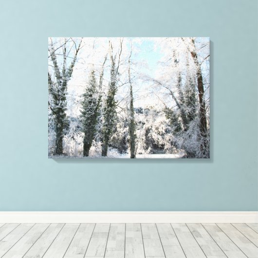 Schneebaume Landschaft Foto Canvas Print Leinwanddruck (Insitu (Holzboden))