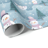 Schneebäume Schneeflocken Moderne Weihnachten Geschenkpapier (Rolleneckpunkt)