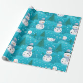 Schneebäume Schneeflocken Moderne Weihnachten Geschenkpapier (Ungerollt)