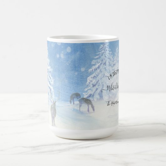 Schneebäume träumen weiße Weihnachtsfamilie Kaffeetasse (Mittel)
