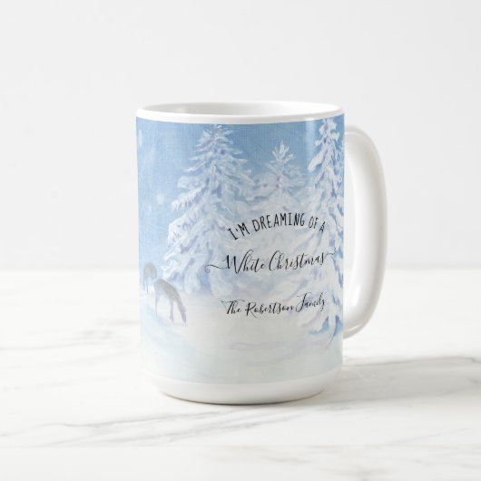 Schneebäume träumen weiße Weihnachtsfamilie Kaffeetasse (VorderseiteRechts)