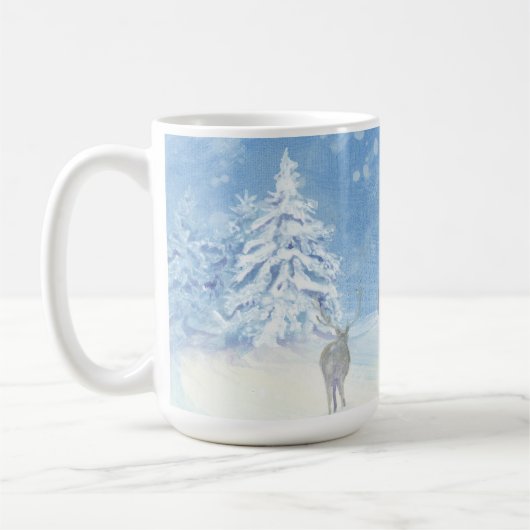 Schneebäume träumen weiße Weihnachtsfamilie Kaffeetasse (Links)
