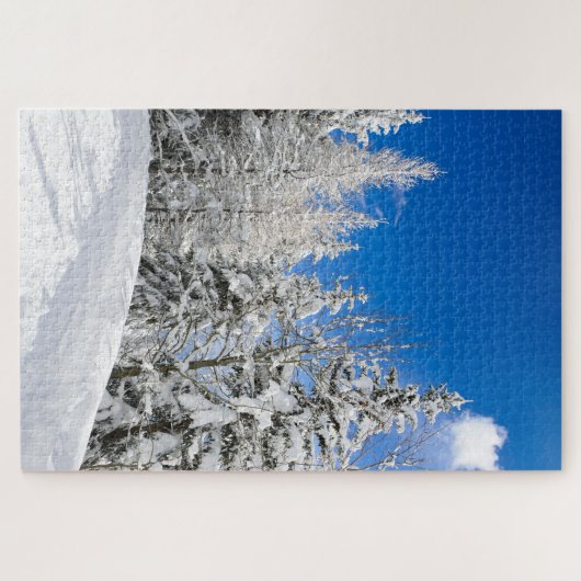 Schneebäume unter einem klaren blauen Himmel im Puzzle (Horizontal)
