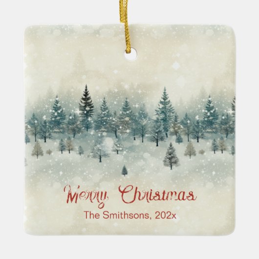 Schneebaume Vintag Keramikornament (Vorderseite)