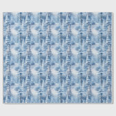 Schneebäume Weihnachtsbäume-Szene gekachelt Wrappi Geschenkpapier (Flach)