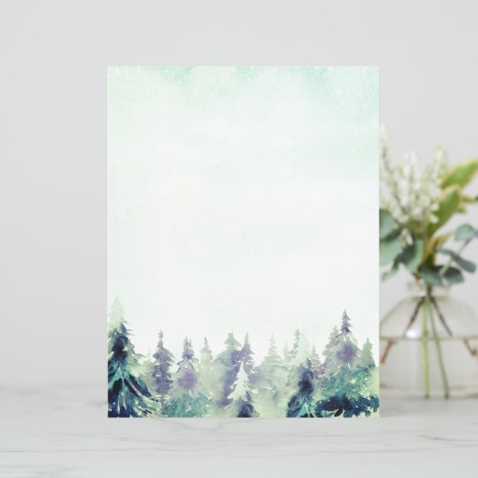 Schneebäume Weihnachtspapier (Stehend Vorderseite)