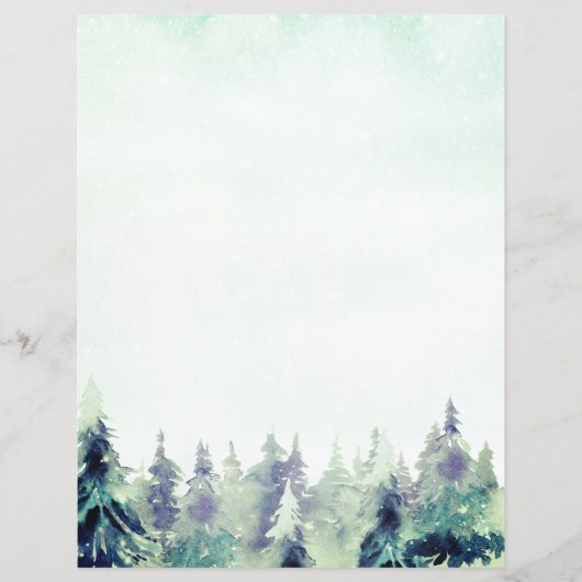 Schneebäume Weihnachtspapier (Vorderseite)