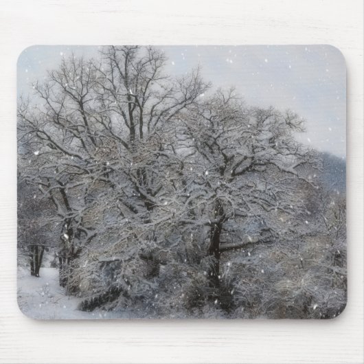 Schneebäume Winter Feiertag Kunst Mauspad (Vorne)