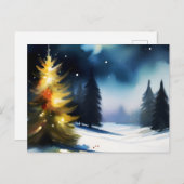 Schneebäume Winterlandschaft Malerei Postkarte (Vorne/Hinten)