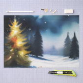 Schneebäume Winterlandschaft Malerei Seidenpapier (Handwerk)
