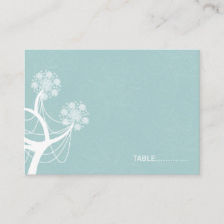Schneebaumleuchten Winterhochzeit Blume Platzkarte