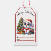 Schneebecher mit Baum Geschenkanhänger (Vorderseite)