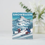 Schneebecken Skifahren auf dem Monte Ogden, Utah Postkarte (Stehend Vorderseite)