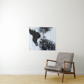 Schneebecken und Bäume verschwinden im Nebel Wandteppich (Beispiel (Horizontal))