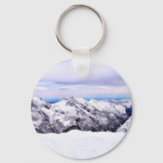 Schneebedeckte Alpen Schlüsselanhänger (Vorderseite)