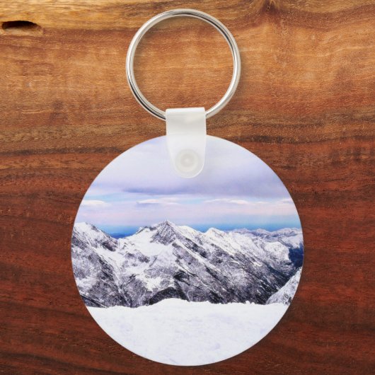 Schneebedeckte Alpen Schlüsselanhänger (Vorderseite)
