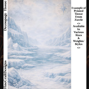 Schneebedeckte arktische Landschaft FG4 Découpage Seidenpapier