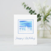 Schneebedeckte Bäume Blaues violettes Wasser Karte (Stehend Vorderseite)