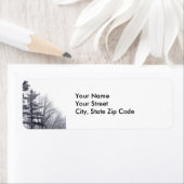 Schneebedeckte Bäume: Etikett für vertikale Adress (Insitu)