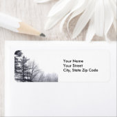 Schneebedeckte Bäume: Horizontales Adressetikett (Insitu)