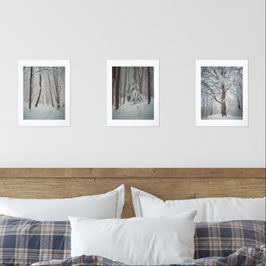 Schneebedeckte Bäume im scheußlichen Winterwald Bilderwand Sets (Schlafzimmer)