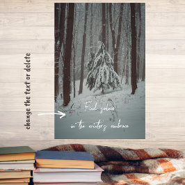 Schneebedeckte Bäume im scheußlichen Winterwald Poster